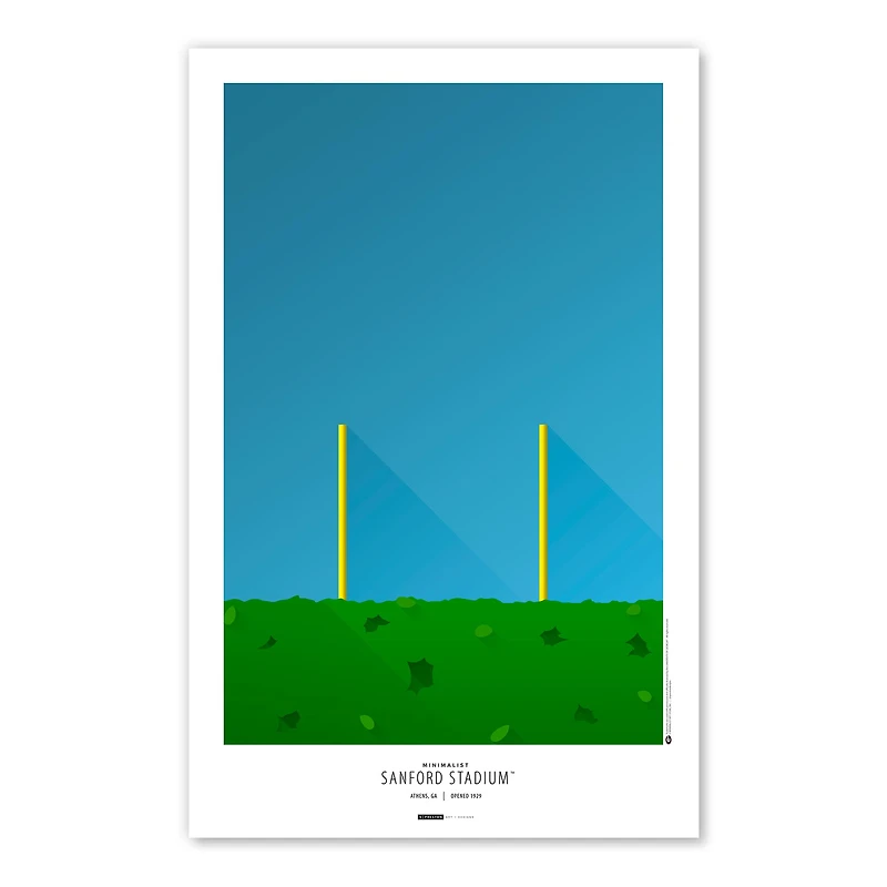 Georgia Bulldogs Sanford Stadium 11" x 17" Minimalist Poster Print