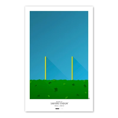 Georgia Bulldogs Sanford Stadium 11" x 17" Minimalist Poster Print