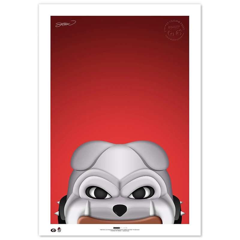 Georgia Bulldogs 14" x 20" Mascot Limited Edition Fine Art Print