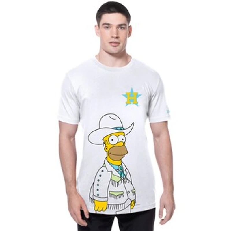 Men's New Era White Houston Astros MLB x Simpsons Local T-Shirt