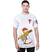 Men's New Era White Philadelphia Phillies MLB x Simpsons Homer Wonderbat T-Shirt