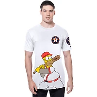 Men's New Era White Houston Astros MLB x Simpsons Homer Wonderbat T-Shirt