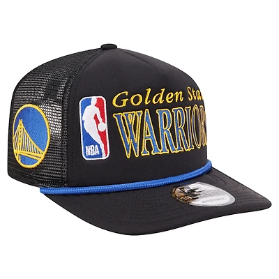 Men's New Era Black Golden State Warriors Team Logo Foam Front 19TWENTY A-Frame Trucker Adjustable Hat
