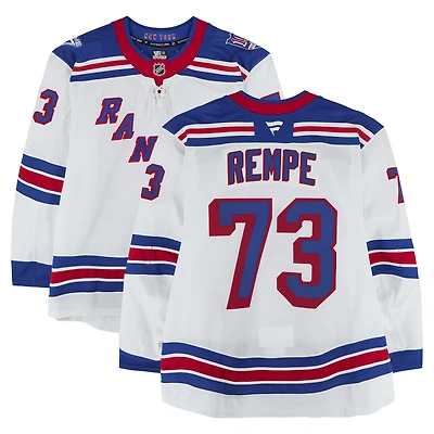 Matt Rempe New York Rangers Game-Used #73 White Set Jersey from the 2025-26 NHL Season