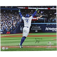 George Springer Toronto Blue Jays Autographed 16" x 20" 2025 ALCS Game 7 Game-Winning Home Run Photograph with "GM 7 GW HR" Inscription
