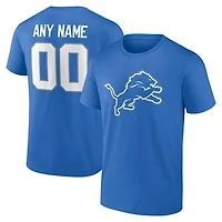 Men's Blue Detroit Lions Team Authentic Personalized Name & Number T-Shirt