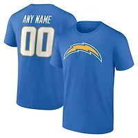 Men's Powder Blue Los Angeles Chargers Team Authentic Personalized Name & Number T-Shirt