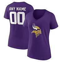 Women's Purple Minnesota Vikings Team Authentic Personalized Name & Number V-Neck T-Shirt