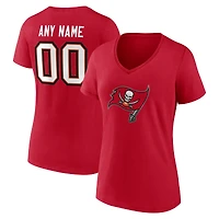 Women's Red Tampa Bay Buccaneers Team Authentic Personalized Name & Number V-Neck T-Shirt