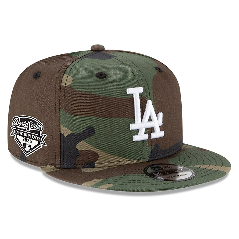 Men's New Era  Camo Los Angeles Dodgers 2025 World Series Champions Side Patch 9FIFTY Snapback Hat