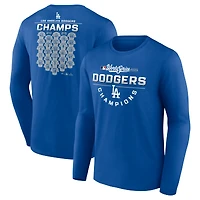 Men's  Royal Los Angeles Dodgers 2025 World Series Champions Jersey Roster Long Sleeve T-Shirt