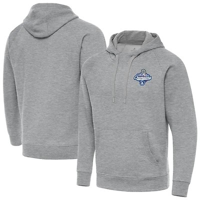 Men's Antigua Heather Gray Los Angeles Dodgers Back-to-Back World Series Champions Victory Hoodie