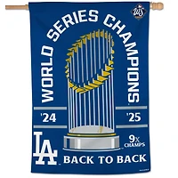 WinCraft Los Angeles Dodgers Back-To-Back World Series Champions 28" x 40" One-Sided Vertical Banner