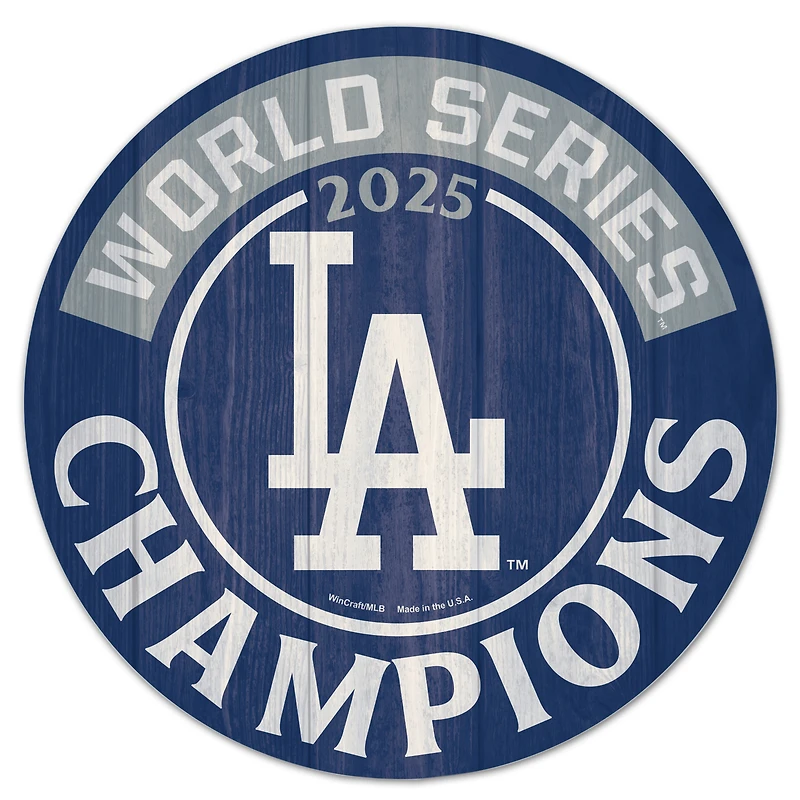 WinCraft Los Angeles Dodgers 2025 World Series Champions 14" Round Wood Sign