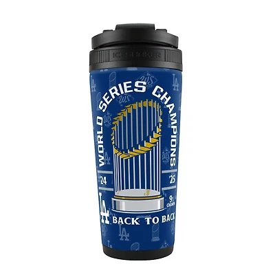 WinCraft Los Angeles Dodgers Back-To-Back World Series Champions 26oz. 4D Ice Shaker Bottle