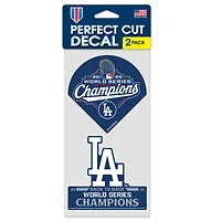 WinCraft Los Angeles Dodgers Back-To-Back World Series Champions Two-Pack 4" x 8" Perfect Cut Decal Set