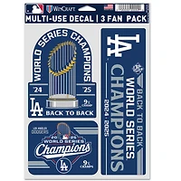WinCraft Los Angeles Dodgers Back-To-Back World Series Champions Three-Pack Fan Decal Set