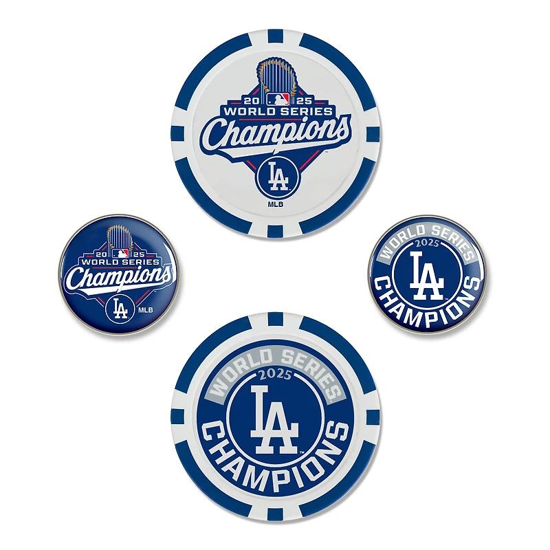 WinCraft Los Angeles Dodgers 2025 World Series Champions Four-Piece Ball Marker Set