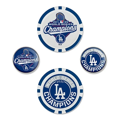 WinCraft Los Angeles Dodgers 2025 World Series Champions Four-Piece Ball Marker Set