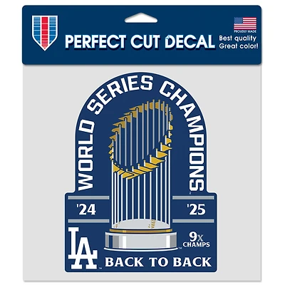 WinCraft Los Angeles Dodgers Back-To-Back World Series Champions 8" x 8" Perfect Cut Decal