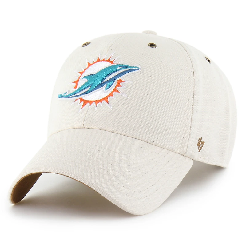 Men's Carhartt x '47 Natural Miami Dolphins Undyed Clean Up Adjustable Hat