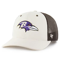 Men's Carhartt x '47 Natural/Brown Baltimore Ravens Undyed Trucker Adjustable Hat