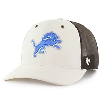 Men's Carhartt x '47 Natural/Brown Detroit Lions Undyed Trucker Adjustable Hat