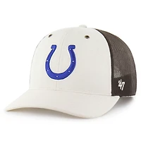 Men's Carhartt x '47 Natural/Brown Indianapolis Colts Undyed Trucker Adjustable Hat