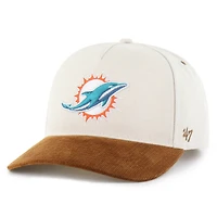 Men's Carhartt x '47 Natural/Brown Miami Dolphins Undyed Relaxed Hitch Adjustable Hat