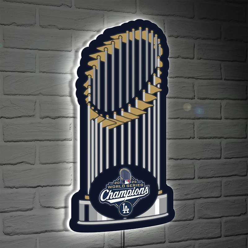 Los Angeles Dodgers 2025 World Series Champions LED Trophy Wall Sign