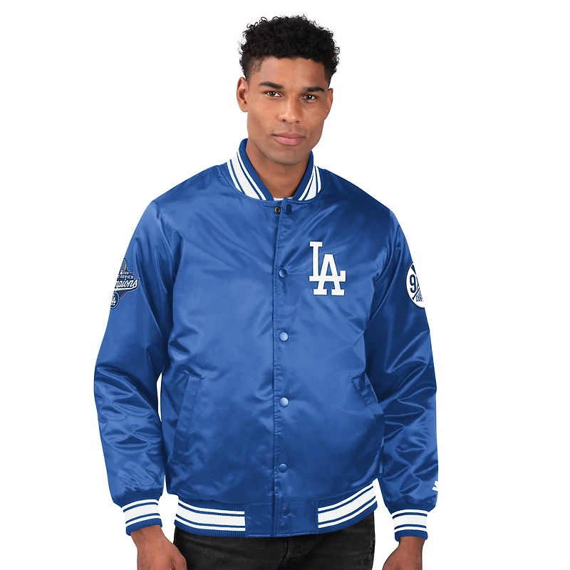 Men's Starter Royal Los Angeles Dodgers 2025 World Series Champions Satin Varsity Full-Snap Jacket
