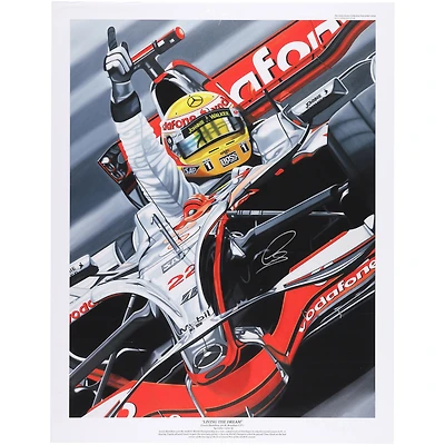Lewis Hamilton McLaren F1 Team Autographed 28" x 36" Living the Dream Giclee Print