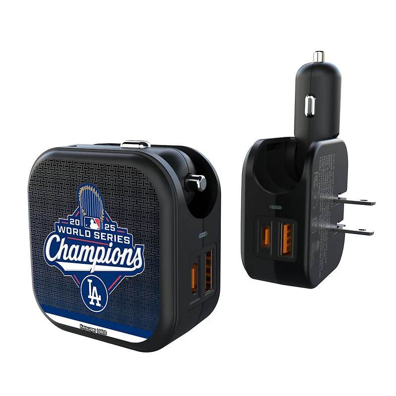 Keyscaper Los Angeles Dodgers 2025 World Series Champions Two-In-One USB A/C Charger