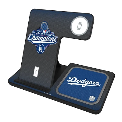 Keyscaper Los Angeles Dodgers 2025 World Series Champions Three-In-One Wireless Charging Station