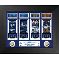 Highland Mint Los Angeles Dodgers 2025 World Series Champions 18" x 22" Road To Ticket Gold Coin Photo Mint