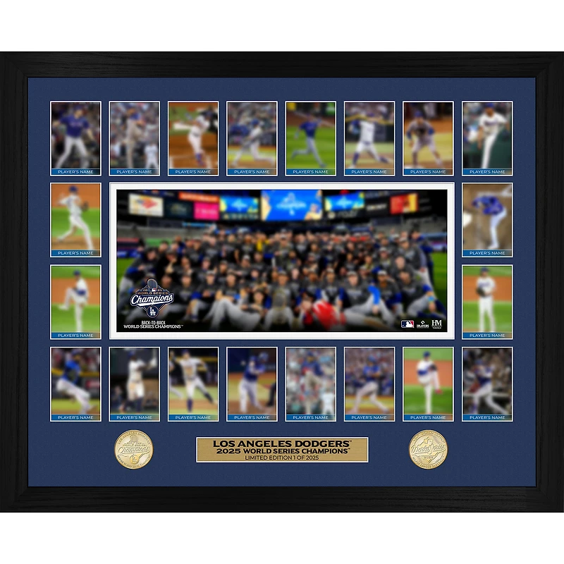Highland Mint Los Angeles Dodgers 2025 World Series Champions 18" x 22" Memorable Moments Bronze Coin Photo Mint