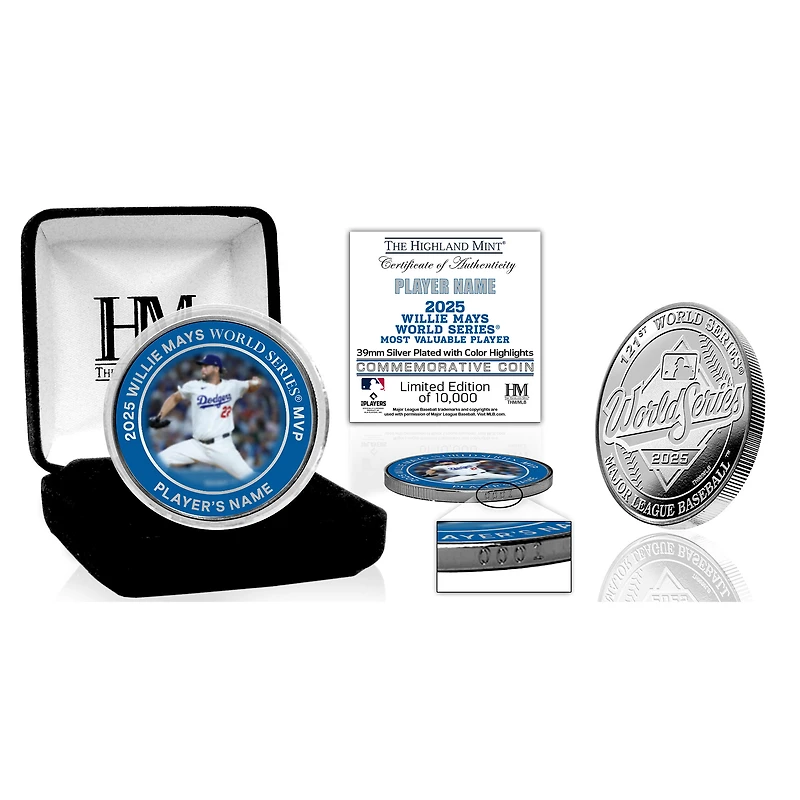 Highland Mint Yoshinobu Yamamoto Los Angeles Dodgers 2025 World Series MVP Silver Coin