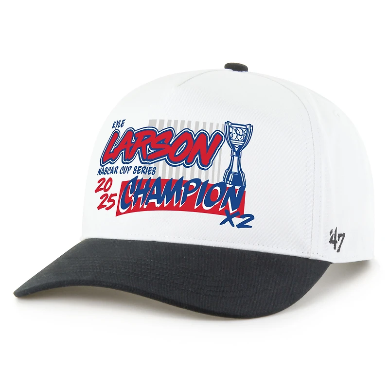 Men's '47 White/Black Kyle Larson 2025 NASCAR Cup Series Champion Hitch Adjustable Hat