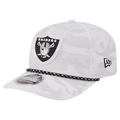 Men's New Era White Las Vegas Raiders Camo Rope 9SEVENTY Adjustable Hat