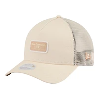 Women's New Era  Cream San Francisco 49ers Tonal Patch M-Crown A-Frame 9FORTY Trucker Adjustable Hat