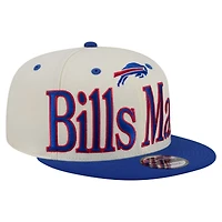 Men's New Era Cream Buffalo Bills Bills Mafia Oversized Slogan 9FIFTY Snapback Hat