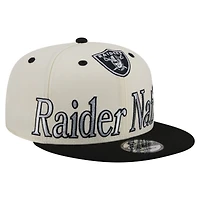 Men's New Era Cream Las Vegas Raiders Oversized Slogan 9FIFTY Snapback Hat