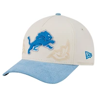 Men's New Era  Cream/Blue Detroit Lions Western 9FORTY A-Frame Adjustable Hat