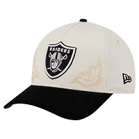 Men's New Era  Cream/Black Las Vegas Raiders Western 9FORTY A-Frame Adjustable Hat