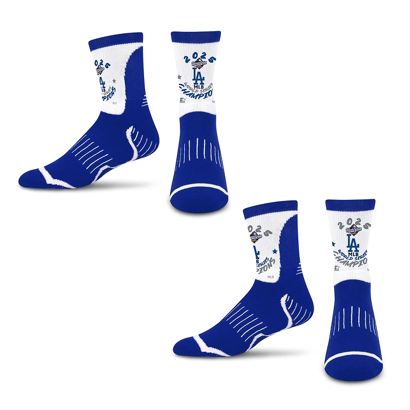Unisex Starter  Los Angeles Dodgers 2025 World Series Champions Two-Pack Circle Quarter Socks Set
