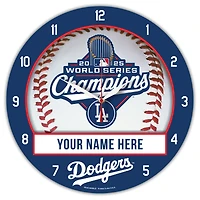 WinCraft Los Angeles Dodgers 2025 World Series Champions Personalized 14" Plaque Style Wall Clock