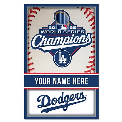 WinCraft Los Angeles Dodgers 2025 World Series Champions Personalized 11" x 17" Wood Sign