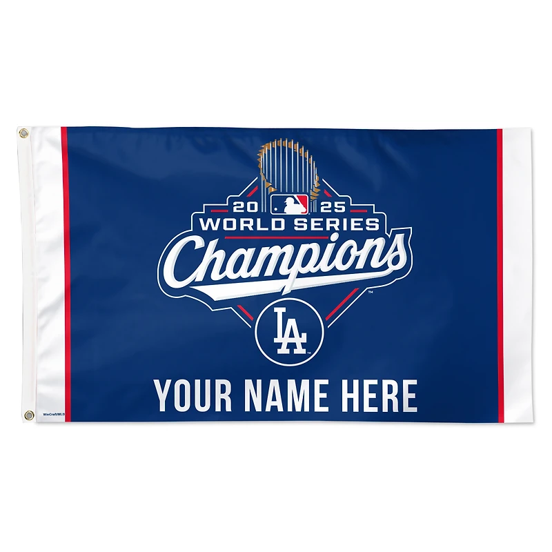WinCraft Los Angeles Dodgers 2025 World Series Champions Personalized 3' x 5' One-Sided Deluxe Flag