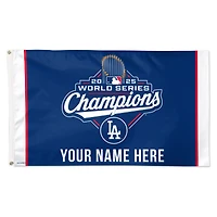 WinCraft Los Angeles Dodgers 2025 World Series Champions Personalized 3' x 5' One-Sided Deluxe Flag