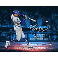 One of One: Mookie Betts Los Angeles Dodgers Autographed 2025 MLB World Series Champions Spotlight Photo with Multiple Inscriptions